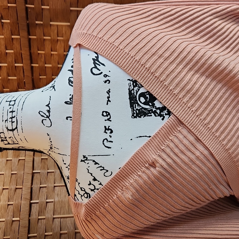 LOVE TREE, Relax Ribbed Knit Wrap, Waist Tie Sweater, Sz M ,Clay Color - Picture 5 of 7